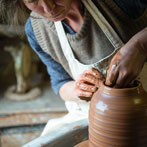 Patia Davis making a screw-top jar at Wobage Farm 2016